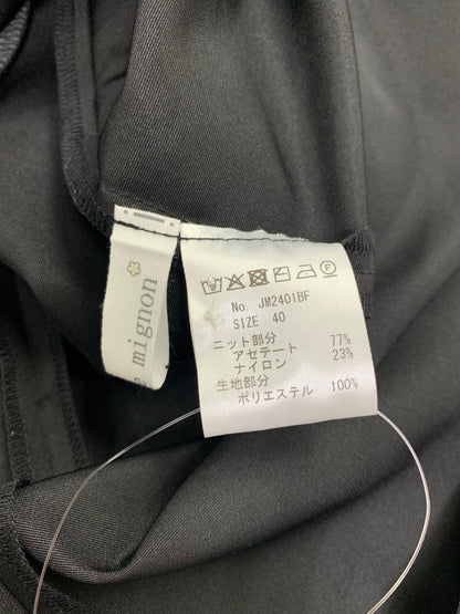 ジョリーミニョン JM2401BF ワンピース 40 ブラック 切り替え ニット タックフレア ITBFTKH4L0ON