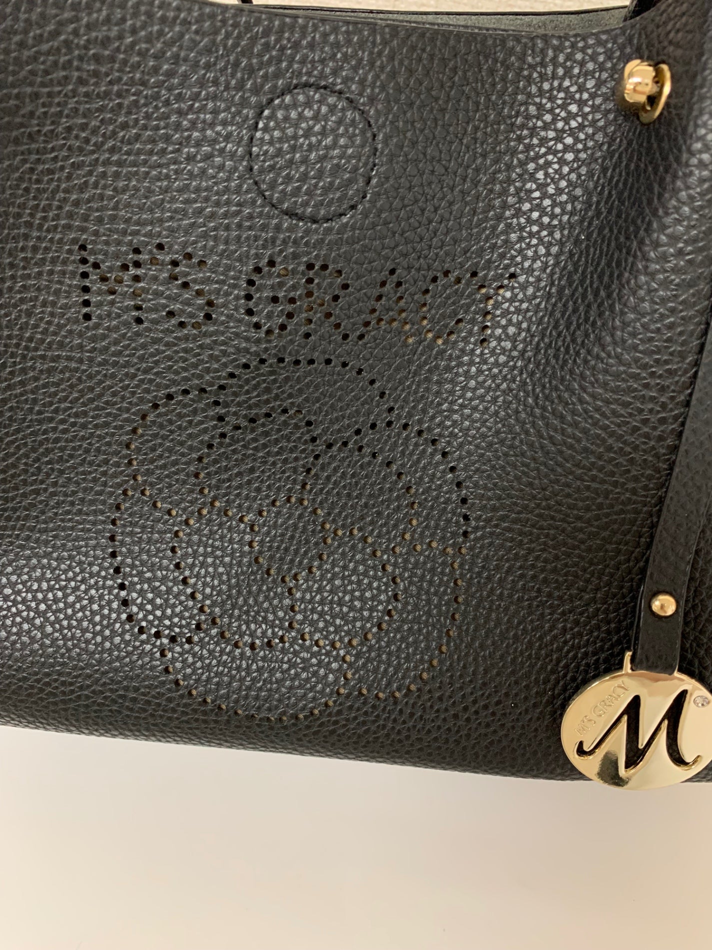 エムズグレイシー 894528 ハンドバッグ ブラック パンチング IT8BQ70S8E20