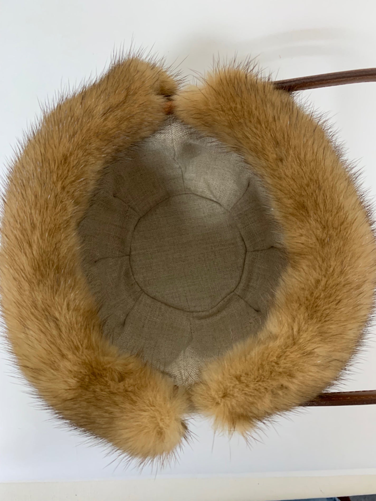 フォクシー ハンプトンバスケット ハンドバッグ ブラウン ミンクファー レザー 編み込み ITRZR4CYO7XK