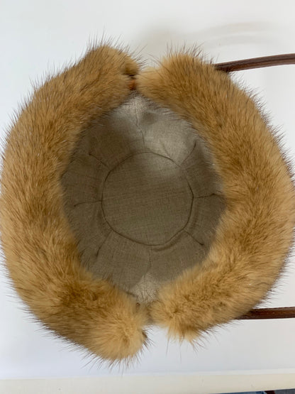 フォクシー ハンプトンバスケット ハンドバッグ ブラウン ミンクファー レザー 編み込み ITRZR4CYO7XK