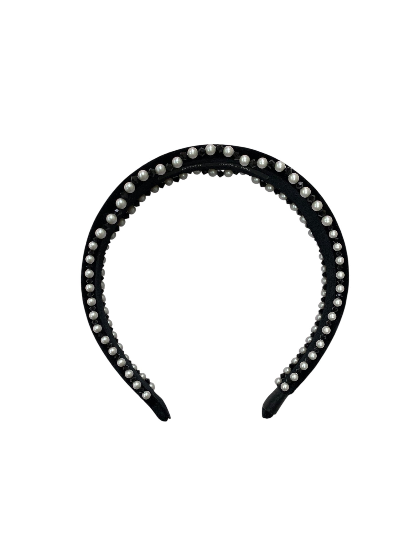 アッカ カチューシャ ブラック ヘアアクセサリー ベロア ビジュー IT76MYKFGDIG