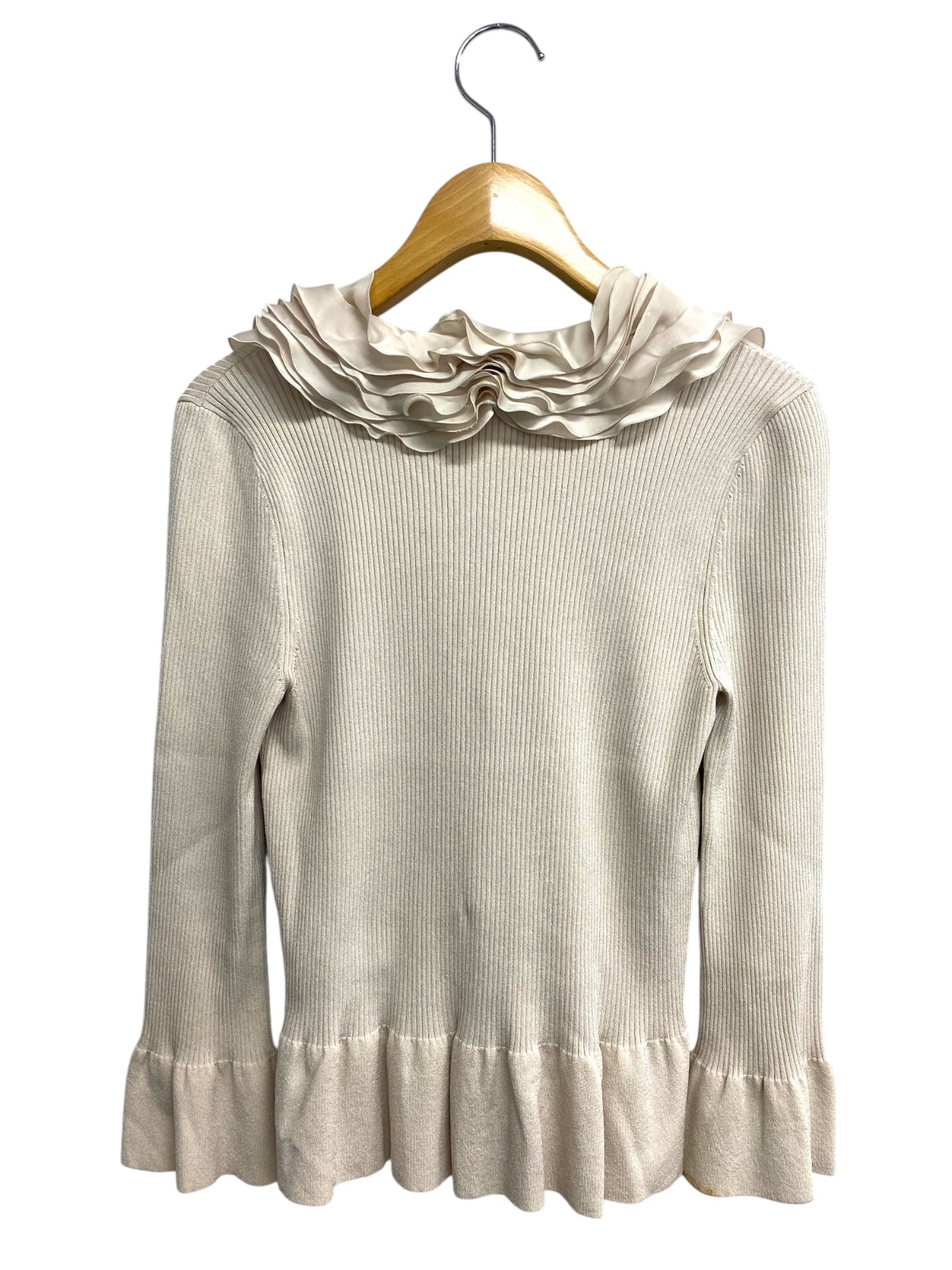 コトゥー VT202-234-40 リブニット 38 ベージュ フリル IT6RIIJ03R4W 【SALE】