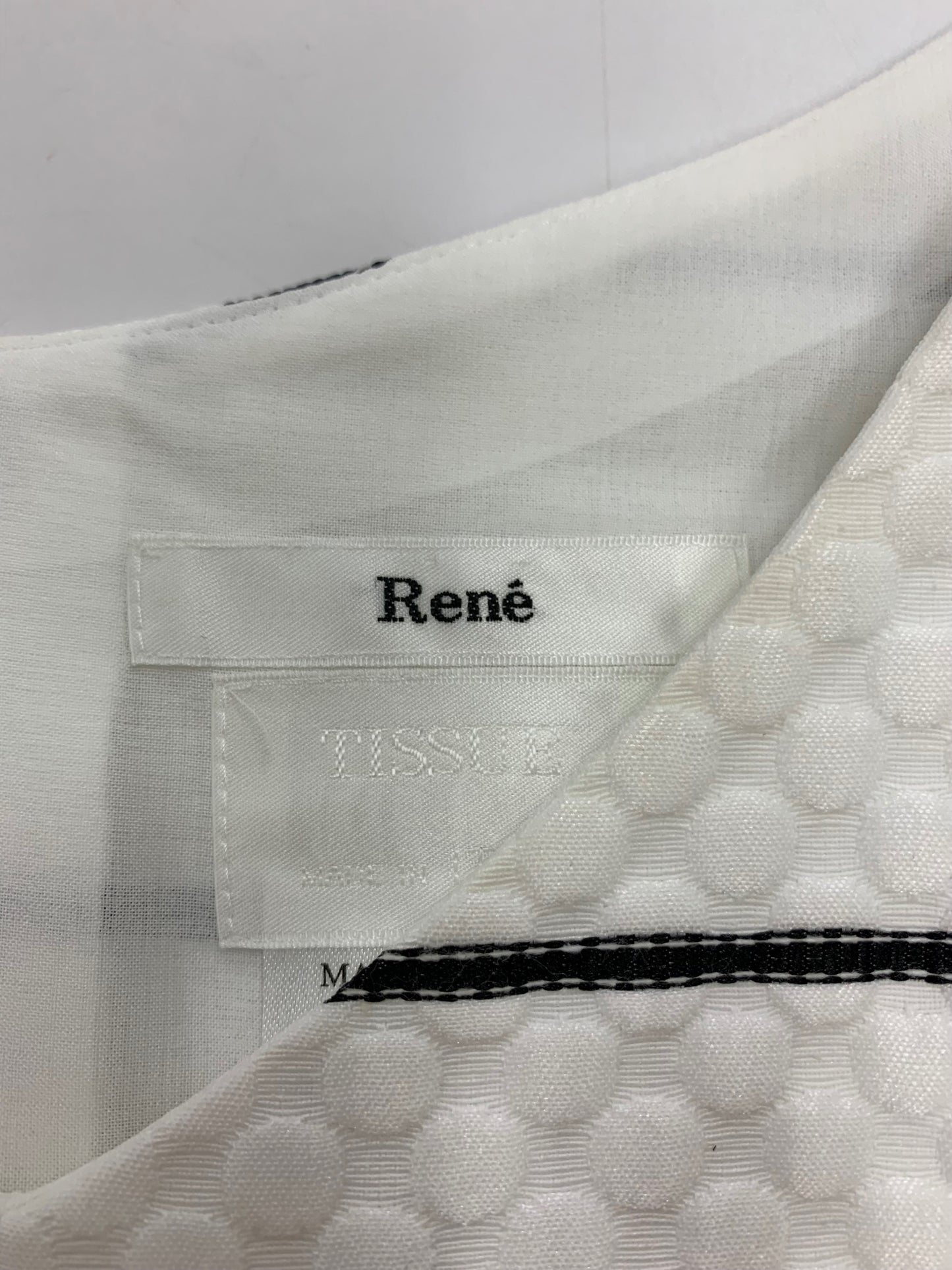 ルネ 6716520 ワンピース 36 ホワイト Vネック ボーダー ITET86P69WQO 【SALE】