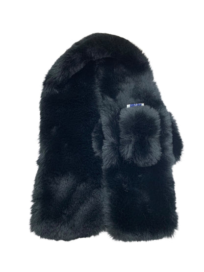 エムズグレイシー 096504 マフラー Ｆ ブラック フェイクファー リボン ITZ1R7LMZQ1C