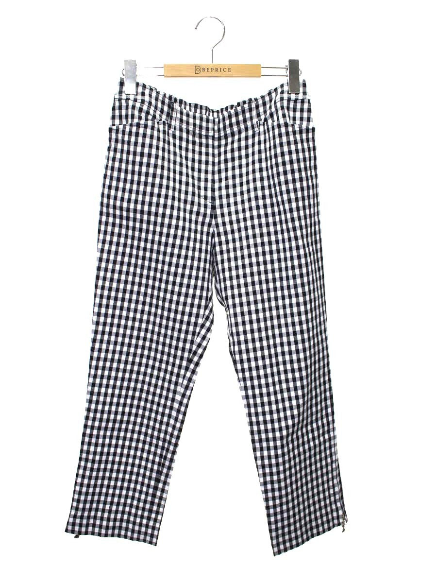 エムズグレイシー 116304 クロップドパンツ 40 ブラック/ホワイト ギンガムチェック ITIZT4497VTW