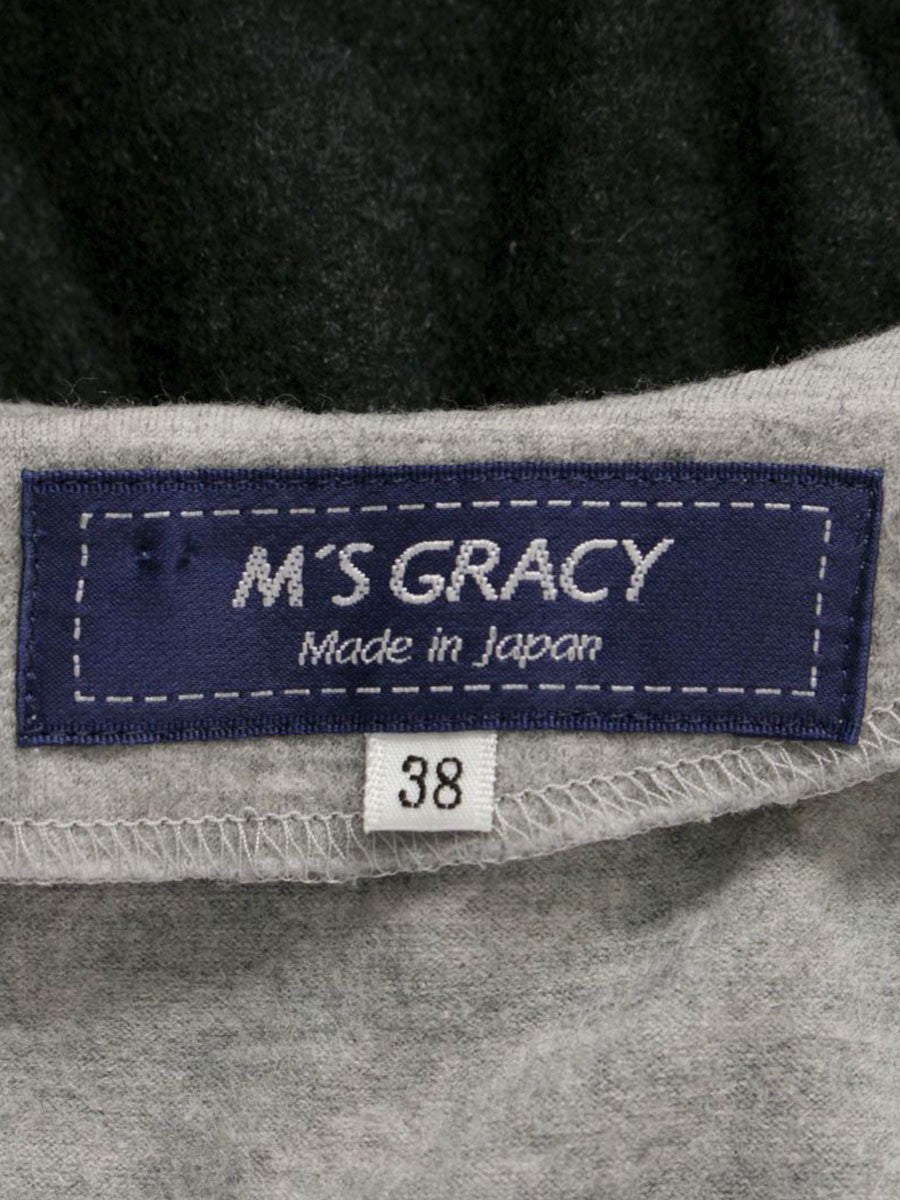 エムズグレイシー 015513 トップス 38 グレー フリル リボン ITN242H7R468