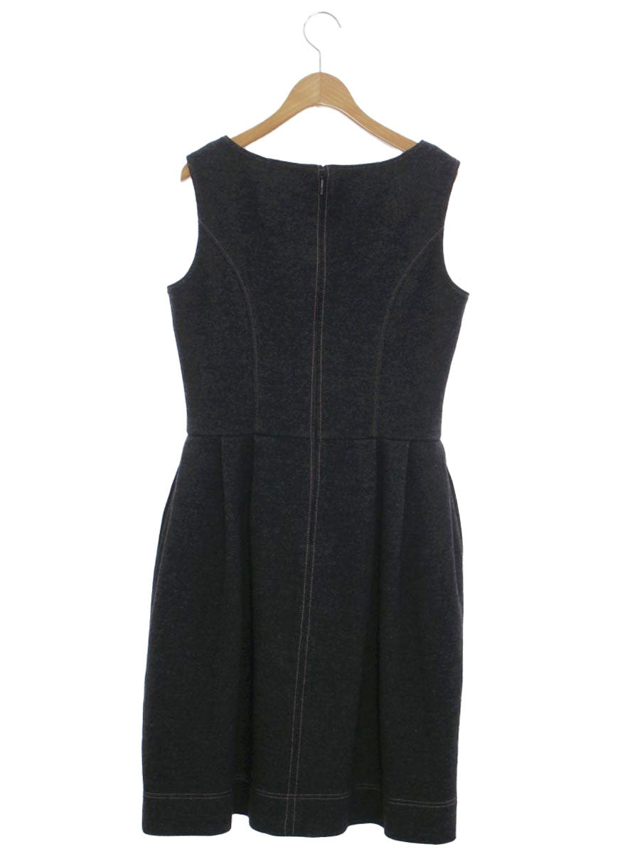 ルネ relax 6447050 ワンピース 36 チャコール ウール混 デニム調 ステッチ ITMGSYKYCH4I