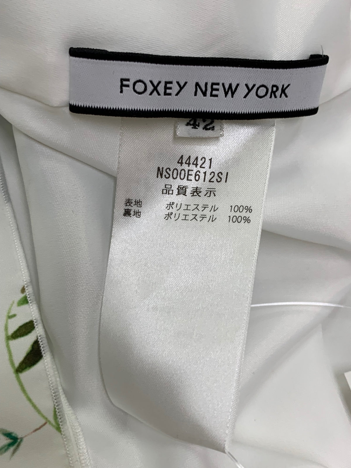 フォクシーニューヨーク Primavera Dress プリマヴェーラ 44421 ワンピース 42 ホワイト ITUR0YOVTIR4