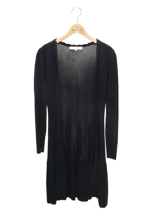 スーパービューティー カーディガン 38 ブラック ロング フラワーモチーフ ITF5KJYG9Q5X