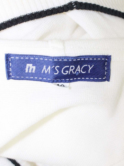 エムズグレイシー 128355 パーカー 40 ホワイト ボタン ニット ITEZ6I8DFRUA