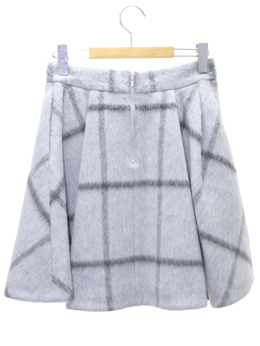 フォクシーニューヨーク collection スカート Windowpane Mohair Collection 34615 40 グレー ウール チェック ITAZUWRAMH2A