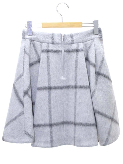 フォクシーニューヨーク collection スカート Windowpane Mohair Collection 34615 40 グレー ウール チェック ITAZUWRAMH2A