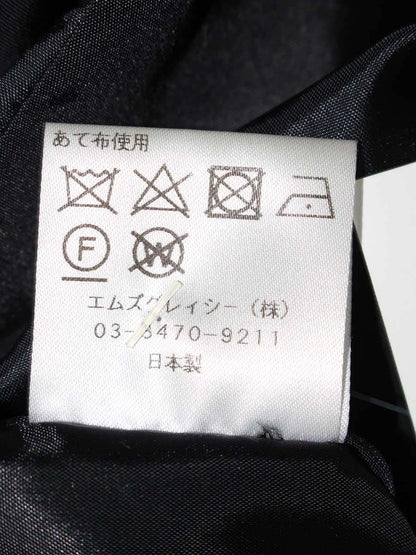 エムズグレイシー お花xドットジャガード 417123 スカート 38 ブラック フラワーモチーフ タック ITDAVRMGS46K