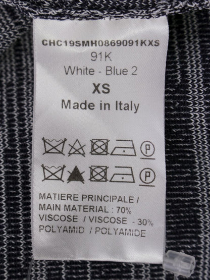 クロエ CHC19SMH0869091K ニットベスト タッセル XS ブルー/ホワイト IT0HHENW2LV6