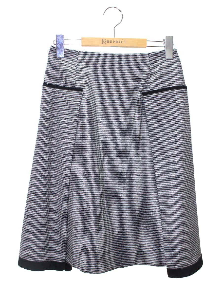 トゥービーシック W5S17-882-10 スカート 40 ホワイト/ブラック 千鳥格子 IT3BWV5NC5O0 【SALE】