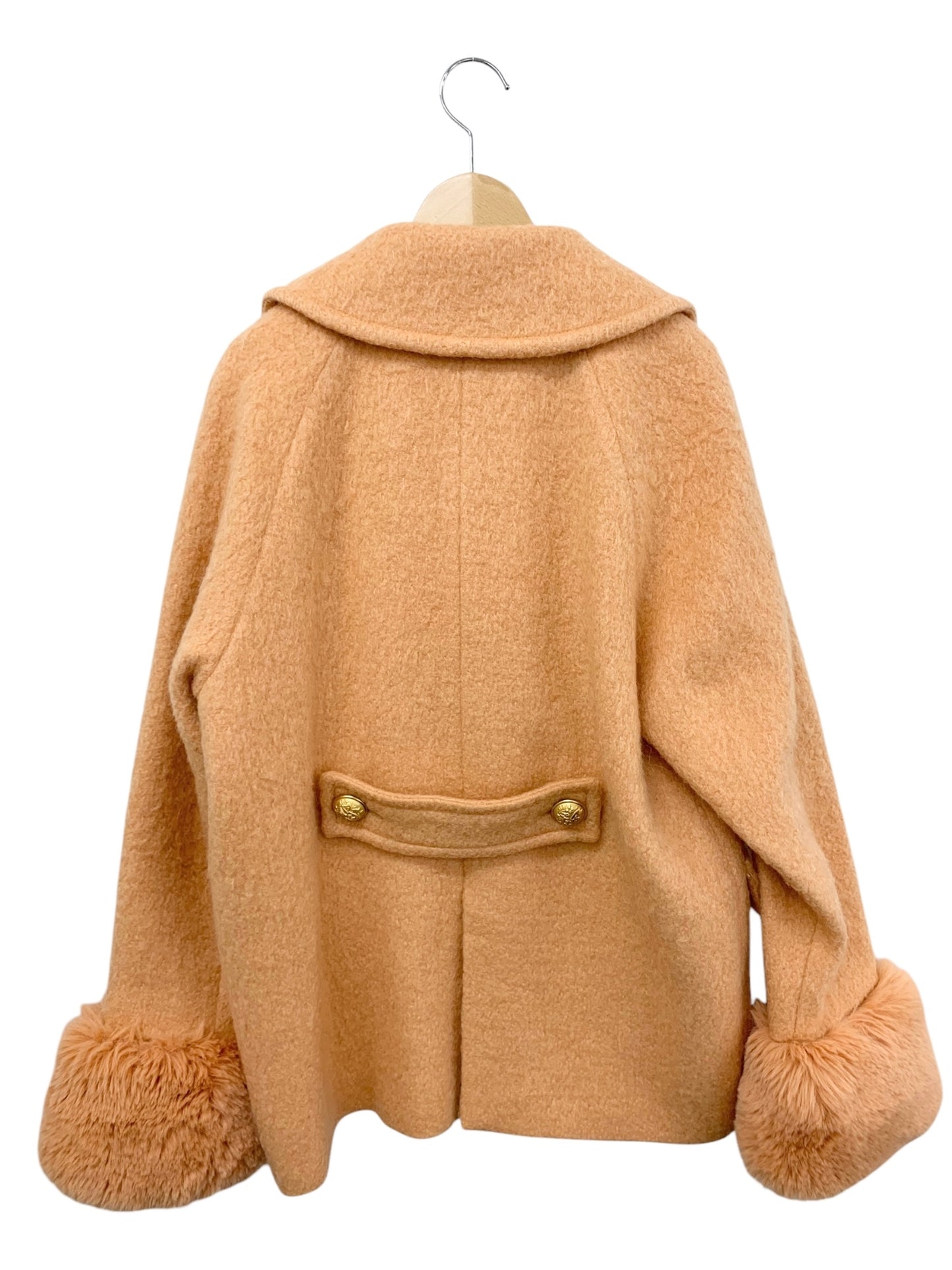 ダイアグラム シャギーピーコート 0321469100 36 オレンジ ゴールドボタン フェイクファー IT0FQ940ZTLK
