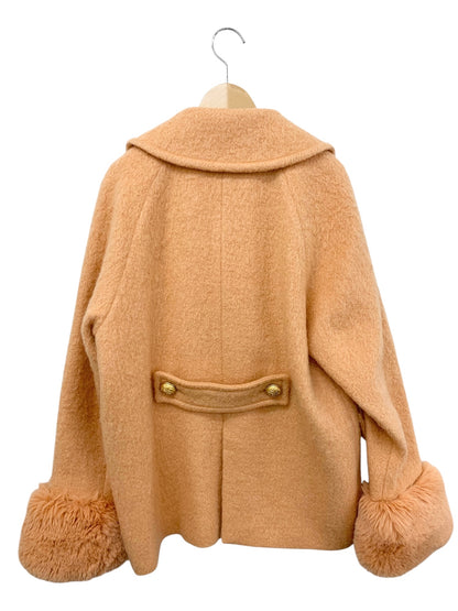 ダイアグラム シャギーピーコート 0321469100 36 オレンジ ゴールドボタン フェイクファー IT0FQ940ZTLK