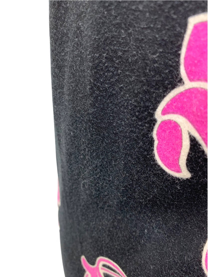LEONARD FASHION レオナール ワンピース 0350412 花柄 フラワープリント シルク混 長袖 ブラック ピンク 42 ITMGYA6RY4V8