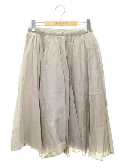 フォクシーブティック シアーサーキュラー 35968 スカート 38 ベージュ シルク混 ITR77RKAR6KK