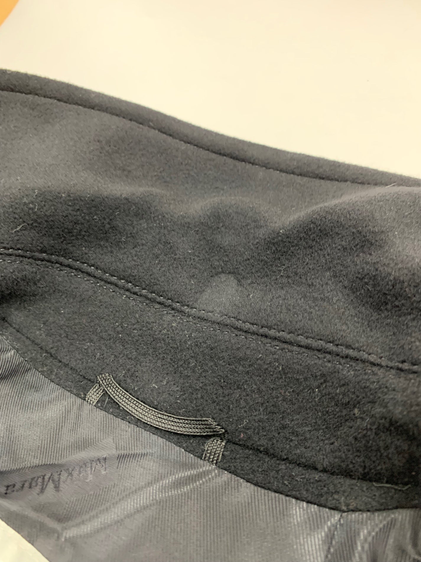 マックスマーラ 60162273 チェスターコート 40 ブラック ウール IT0OJ78I8672