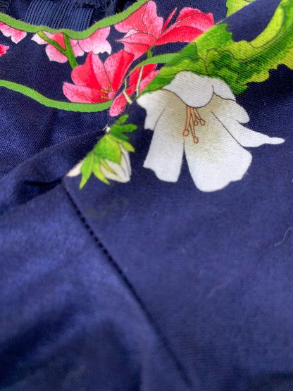 レオナール 0339100 カットソー L ネイビー コットン フラワー IT5IWLEW59RM