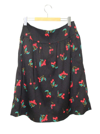 エムズグレイシー Cherry Skirt 817558 スカート 40 ブラック チェリー ITFYH4ZJWDBB