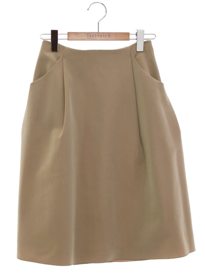 フォクシーニューヨーク スカート イリプスフレアー 36424 38 ベージュ バックファスナー IT3UPDLO20PC 【SALE】