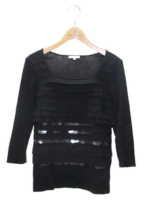 トゥービーシック UAE22-932-09 ニット 2 ブラック フリル IT47DSL5HLVX