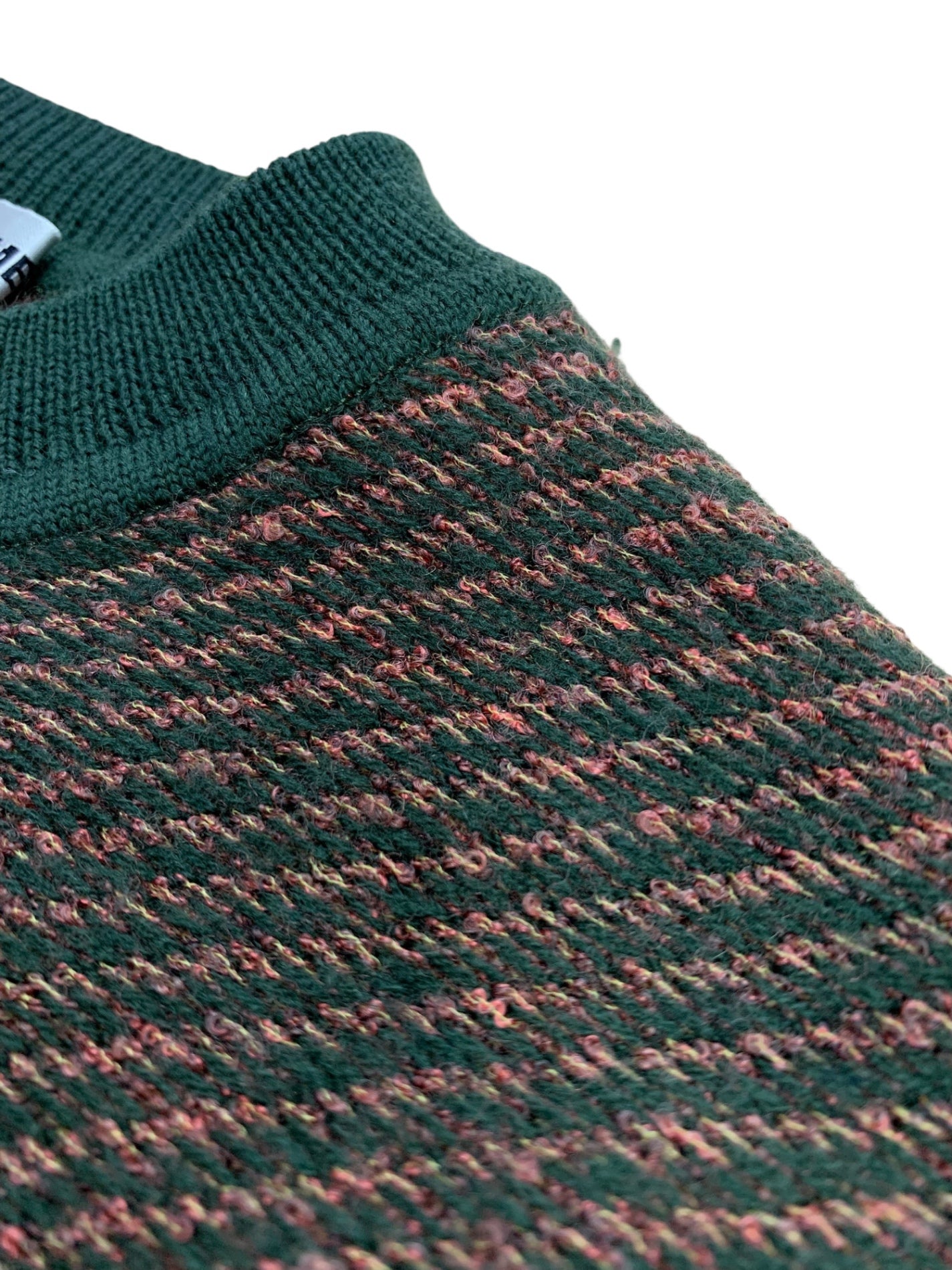 イッセイミヤケメン ME83KN003 クルーネックニット M グリーン レジメンタルストライプ 銀タグ ITZ936FCWXHG 【SALE】