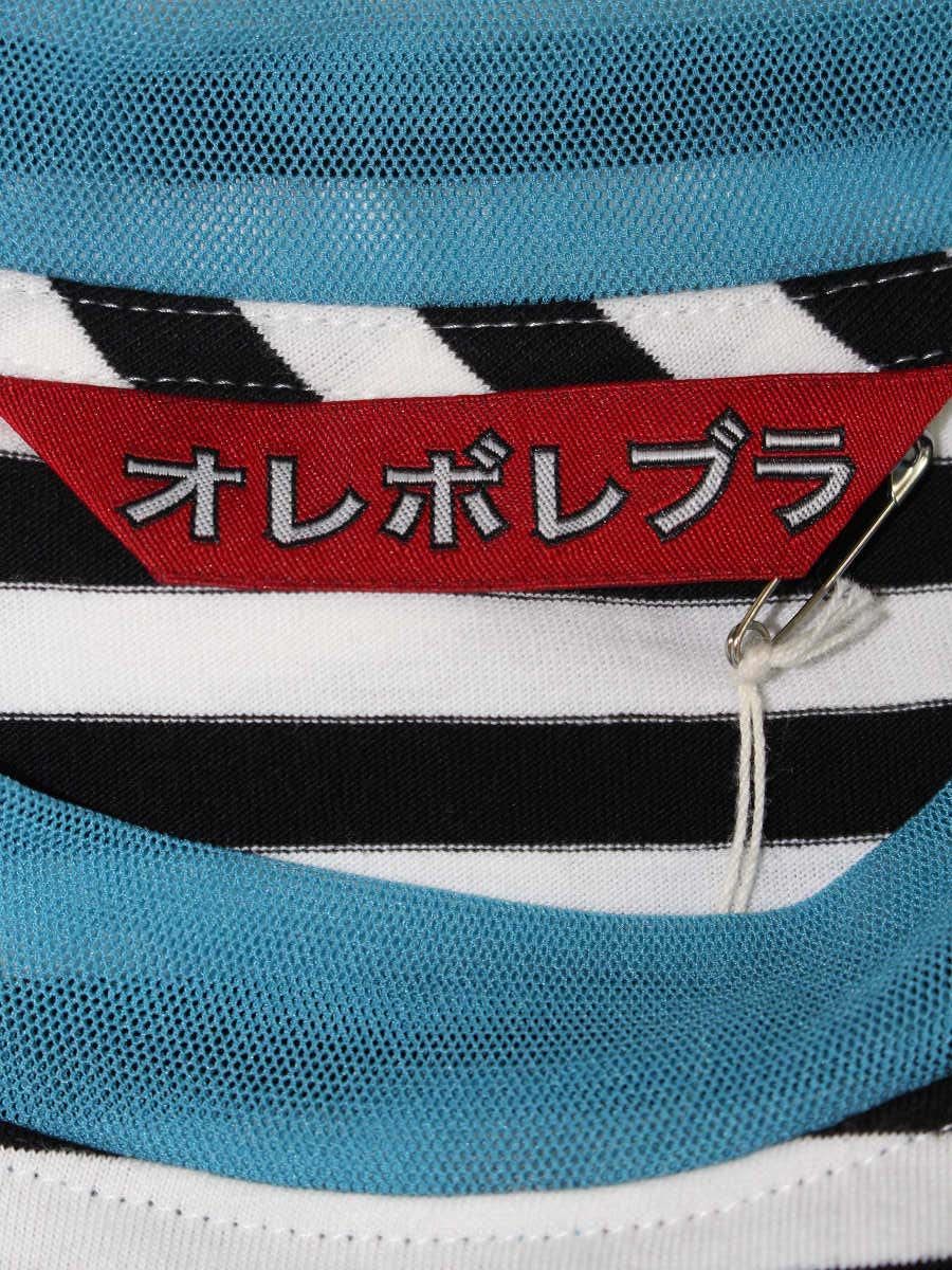 オレボレブラ 232354 チュニック M ブラック フラワーモチーフ ボーダー ITG1TTPXCGTU