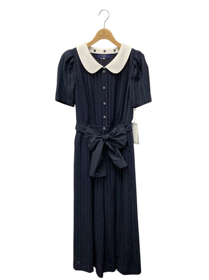 エムズグレイシー ストライプオールインワンドレス 211317 38 ネイビー ITF7H3H8HDBM