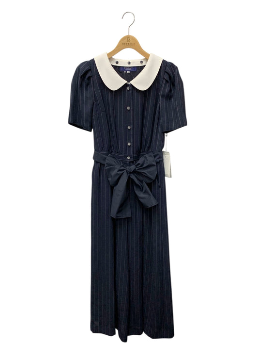 エムズグレイシー ストライプオールインワンドレス 211317 38 ネイビー ITF7H3H8HDBM