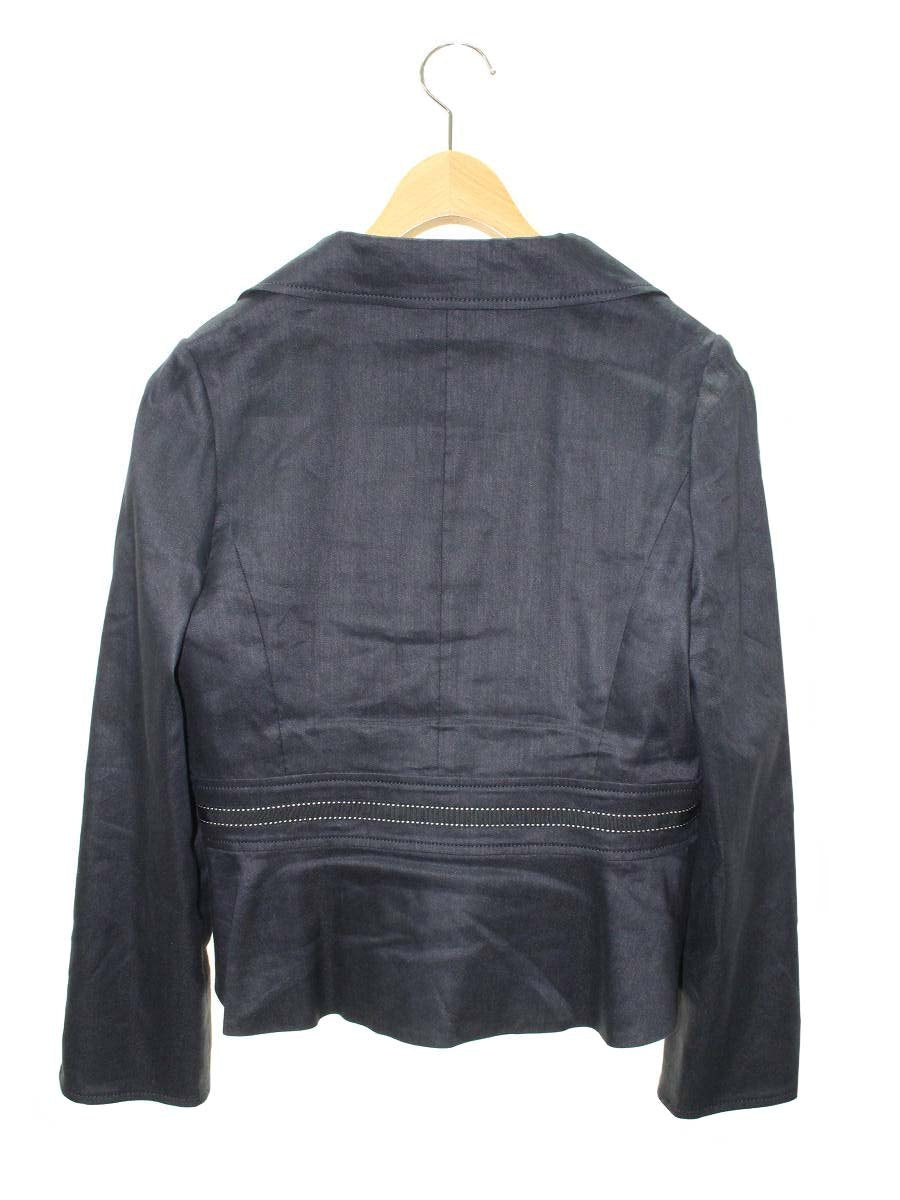 エムズグレイシー Tailored Jacket with bit 914115 ジャケット 40 ネイビー リネン混 麻 ITOOXROJGRQW