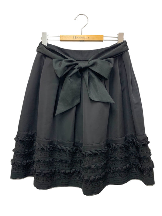 トゥービーシック W5S57-834-09 スカート 40 ブラック スパンコール  タックフレア ITC09HHMDLO0