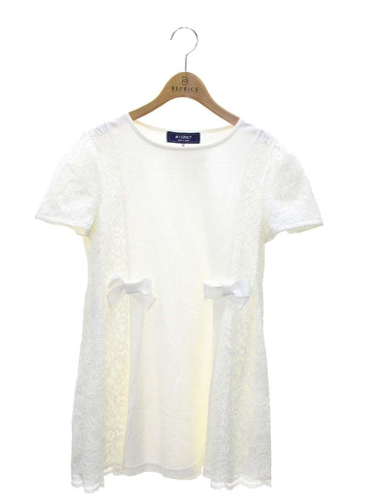 エムズグレイシー 315328 トップス 38 ホワイト レース リボン ITV8QNPDXR61
