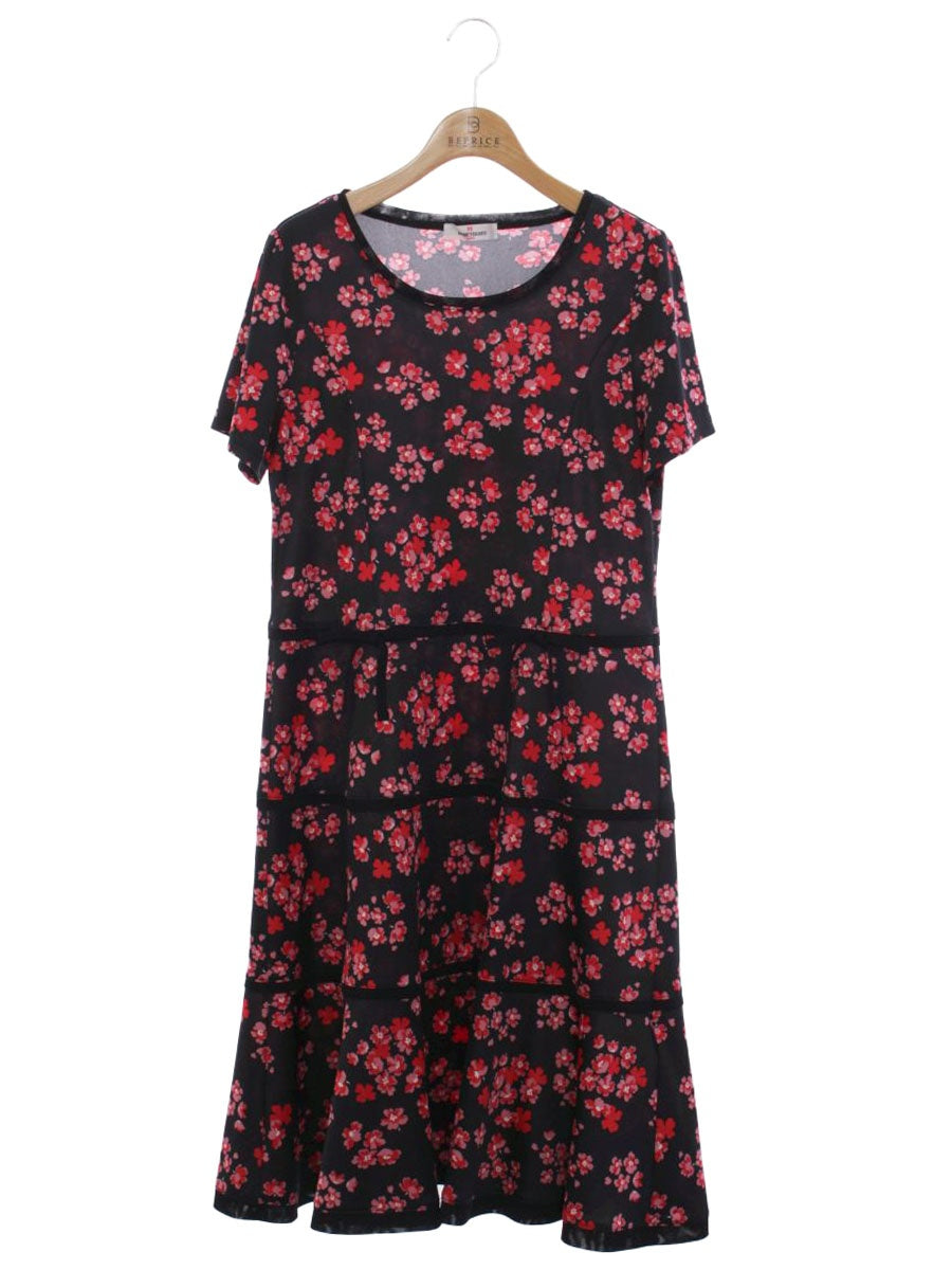 ギャラリービスコンティ 1298014 ワンピース 3 ブラック フラワープリント ITO9LTMKD41S