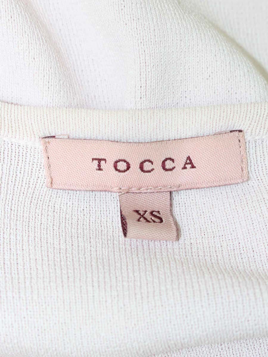 トッカ CLEAR BIJOUX CARDIGAN KRTOBS0200 カーディガン XS ピンク フラワービーズ ITAO7KSW92M0