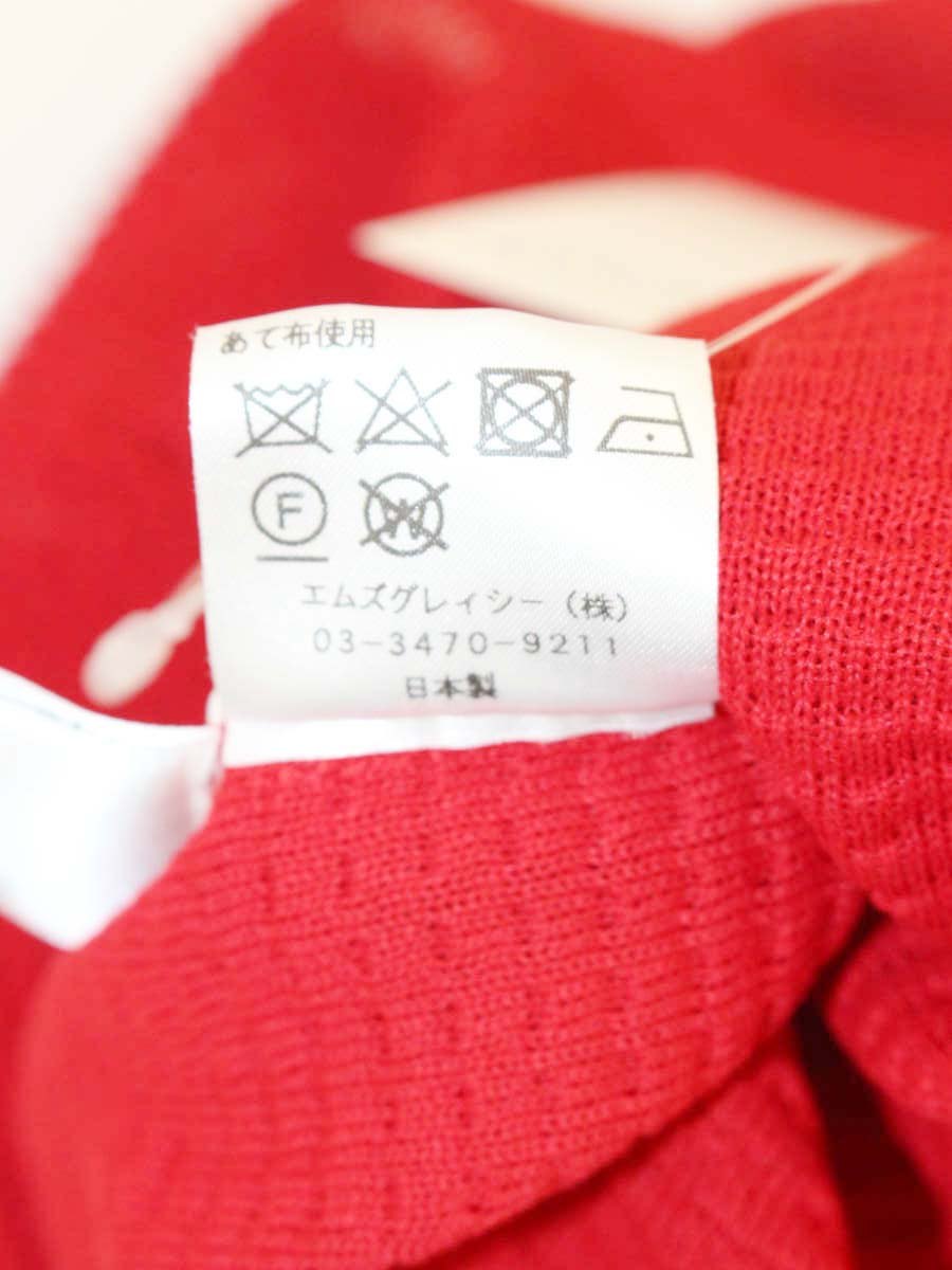 エムズグレイシー Mesh Cardigan 918345 カーディガン 38 レッド メッシュ ITQJWZXN3W4K