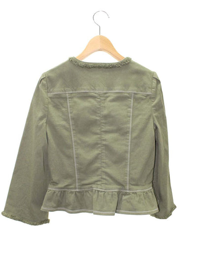 エムズグレイシー 914315 ブルゾン 38 カーキグリーン ジップアップ フラワーモチーフ ITI51T04GL9N