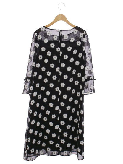 エムズグレイシー 011137 ワンピース 40 ブラック シアー 袖リボン IT2EGOCOP72J