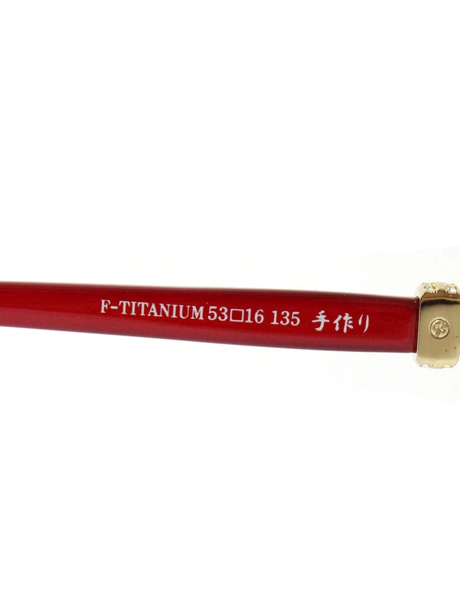 中村勘三郎 KN-2670 眼鏡 ゴールド/レッド ストーン付き スクエア  COL.C-2 ITNC1TQKDNNY