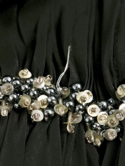 セタイチロウ D02-804 ワンピース 38 ブラック ビーズ スパンコール ITFBA222R8P0