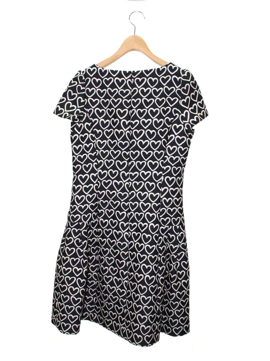 エムズグレイシー 811503 ワンピース 40 ブラック ハートモチーフ リボン IT70IXMJ71LM