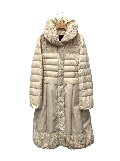 トゥービーシック W5A06-686 ダウンコート 40 アイボリー フラワーモチーフ カットワーク ITKVTKXLM308