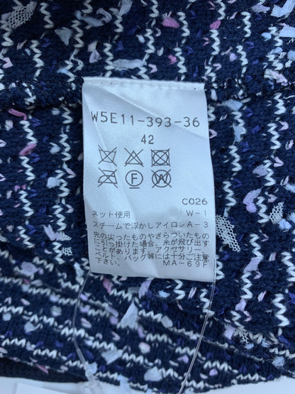 トゥービーシック W5E11-393-36 ジャケット 42 ネイビー ノーカラー ツイード IT8YUB8PJJ24 【SALE】