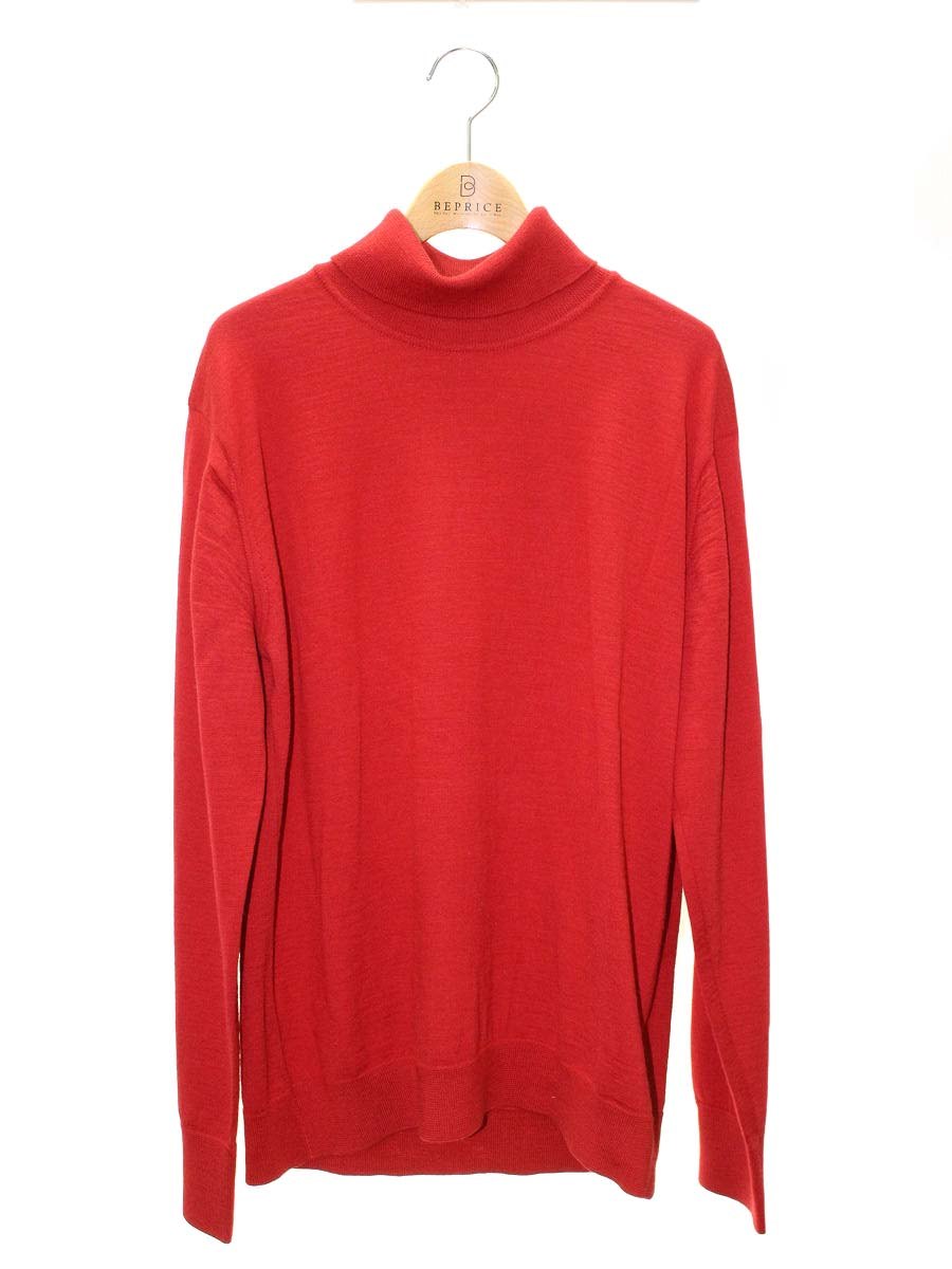 イッセイミヤケメン ME03KN003 タートルネックニット M レッド ウール ハイゲージ 銀タグ ITDPJVWUOLW6 【SALE】