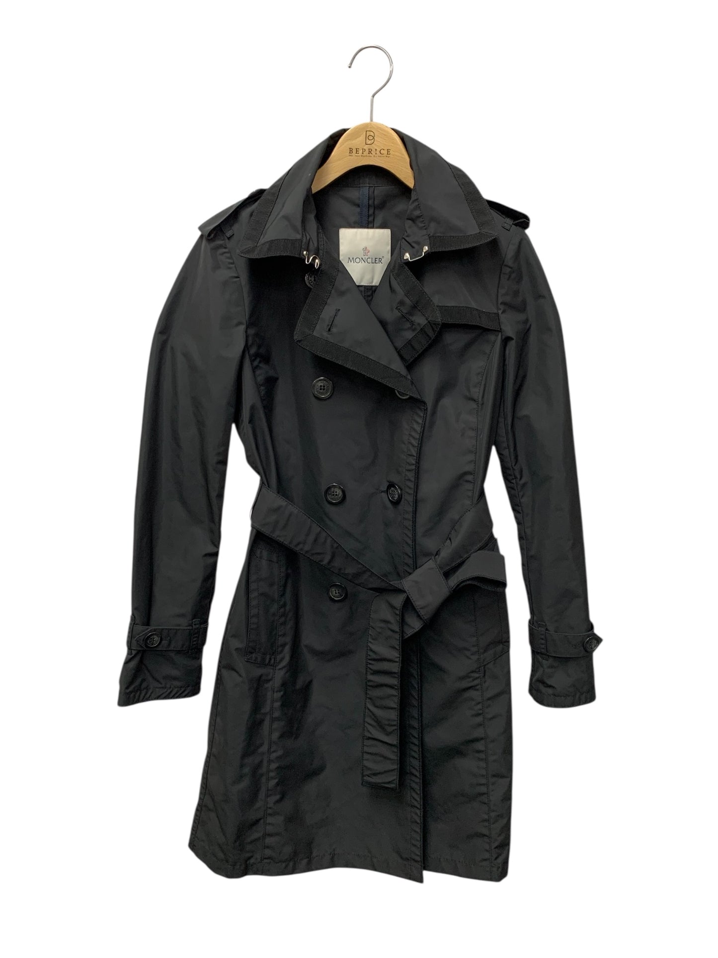 モンクレール サイプリエンヌ 210934907900 トレンチコート 0 ブラック ナイロン ITUCHSKP8D0I