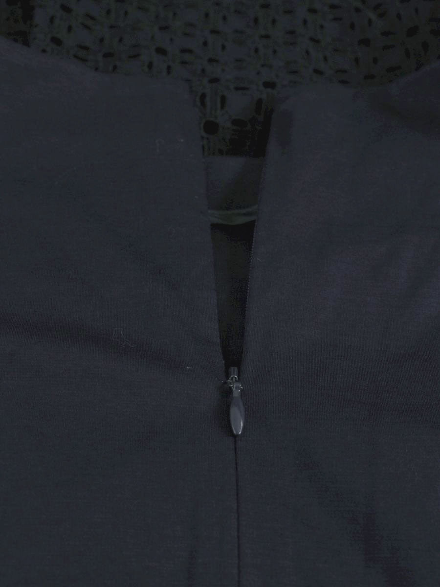 エムズグレイシー 721381 ワンピース 38 ネイビー 切替 カットワーク リボン ITH2H57WTOAO