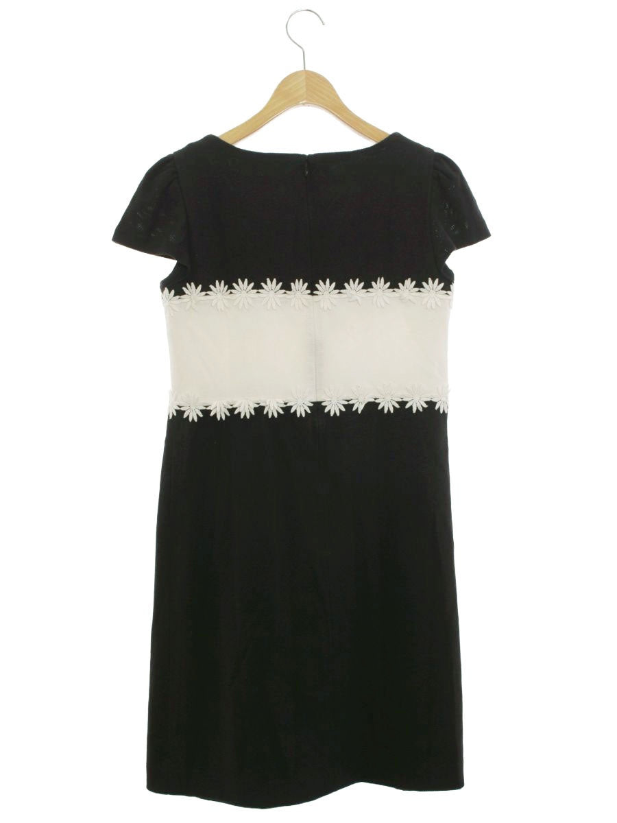 エムズグレイシー 421314 ワンピース 40 ブラック フラワーモチーフ ITHSBASXF59W