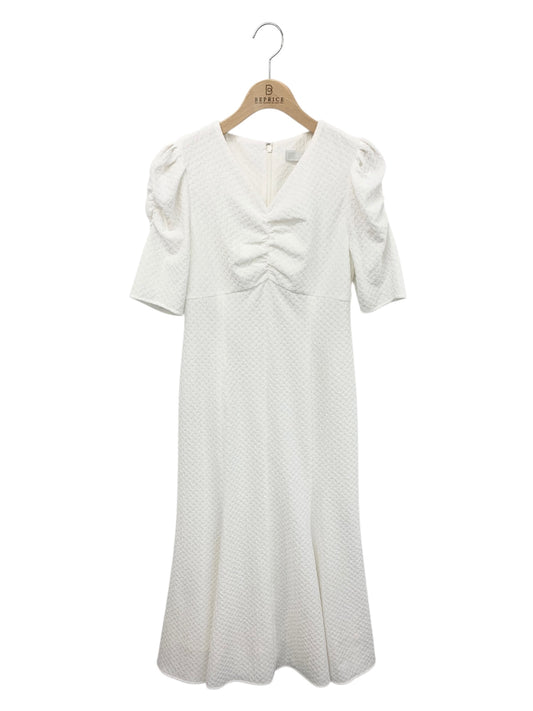 セルフォード ワンピース 36 ホワイト エンボス Vネック IT0NF69YUSEA